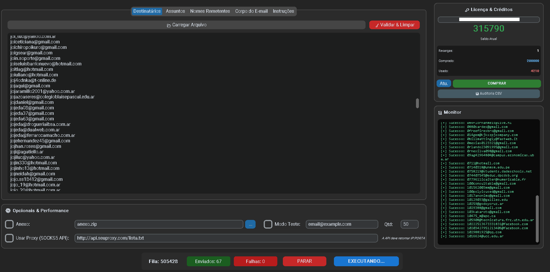 Interface TurboMailer